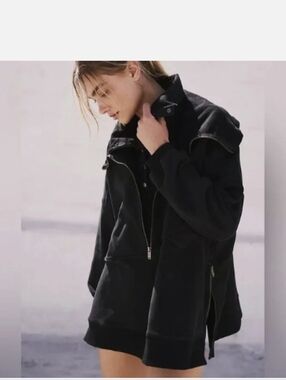 Free People Venture Pullover  Slouchy  Sweatshirt Sz.XS Black